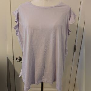 ABLE Flutter Cap Sleeve Top Lilac Plus Size 3X New Without Tags